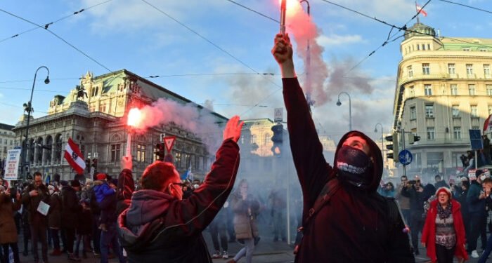 Austria re-enters Covid lockdown after violent protests in Europe