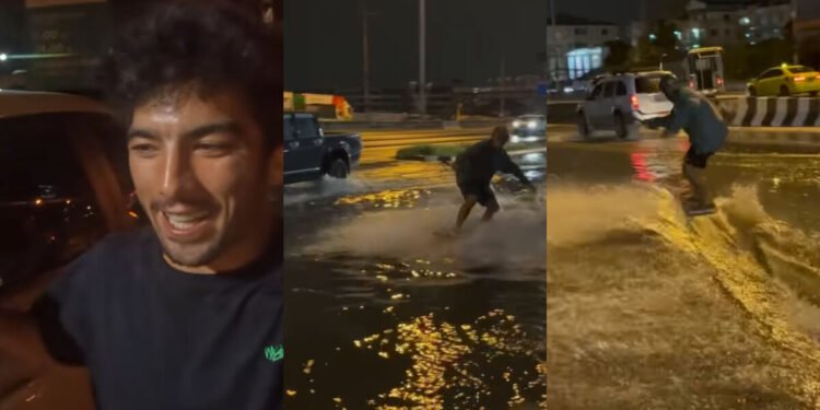 VIDEO: Pro-wakeskater surfs Bangkok floods